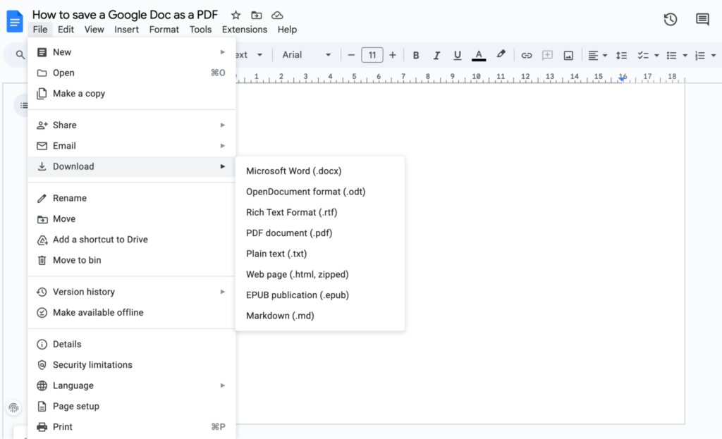 Google Doc Example